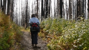 PICTURES/Glacier - The Loop Trail/t_Sharon Up The Trail.JPG